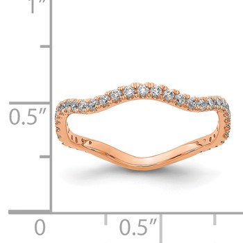 14k Rose Gold Diamond Wavy Band — alternate view