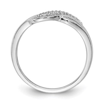 14k White Gold 1/15 carat Diamond Wave Fashion Ring — alternate view