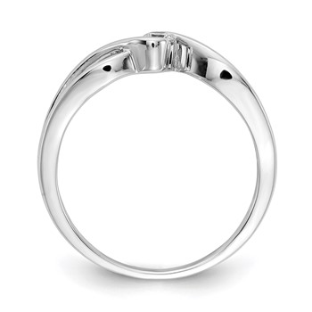 14kt White Gold Polished 1/10 carat Diamond Bypass Ring — alternate view