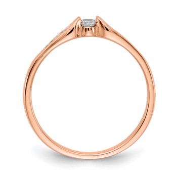 14k Rose Gold 1/8 carat Diamond Ring — alternate view