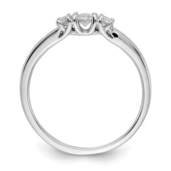14k White Gold 3-Stone 1/4 carat Diamond Ring — alternate view