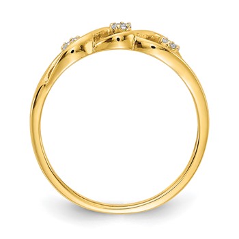 14k Polished 1/15 carat Diamond Wave Ring — alternate view