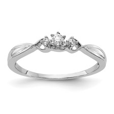 Image of 14k White Gold 1/10 carat Lab Grown Diamond VS/SI+ G+ Complete Petite Engagement Ring