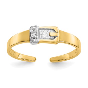 14k .01 carat Diamond Buckle Toe Ring