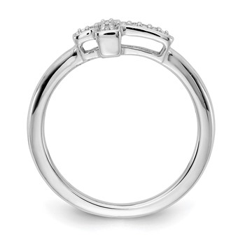 14k White Gold 1/20 carat Diamond Cross Ring — alternate view