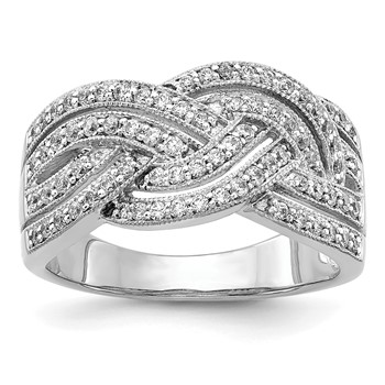 14k White Gold Woven 1/2 carat Diamond Ring