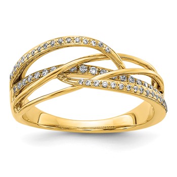 14k Polished 1/4 carat Diamond Woven Ring
