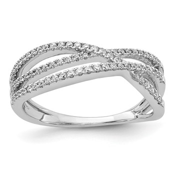 14k White Gold 1/4 carat Diamond 3-Strand Ring