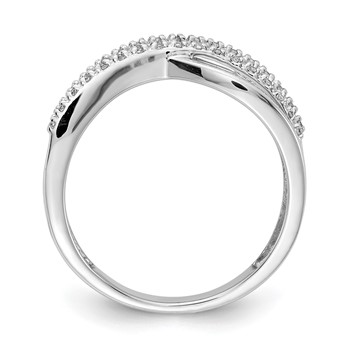 14k White Gold Polished 1/10 carat Diamond 4-Strand Ring — alternate view
