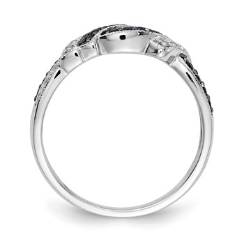 14k Yellow Gold w/Black Rhodium White and Blue Diamond Ring — alternate view