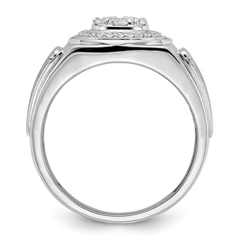 IBGoodman 14k White Gold 1/2 carat Lab Grown Diamond VS/SI+ G+ Complete Men's Ring — alternate view