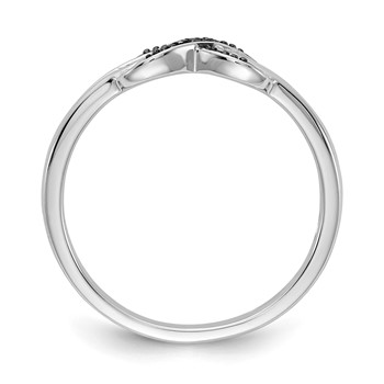 14k White Gold 1/15 carat Black and White Diamond X-Ring — alternate view