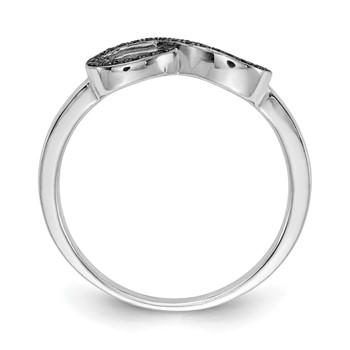 14k White Gold 1/10 carat Black Diamond Infinity Ring — alternate view