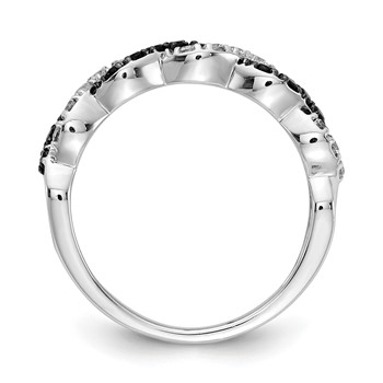 14k White Gold 1/2 carat Black and White Diamond Twist Ring — alternate view
