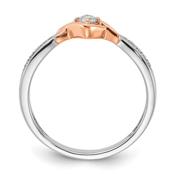 10k White Gold & Rose-tone Polished Fancy Diamond Ring — alternate view