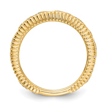 14k Yellow Gold Flower Design Diamond Ring — alternate view