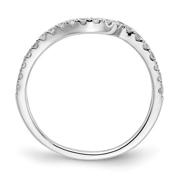 14k White Gold Diamond Wedding Band — alternate view