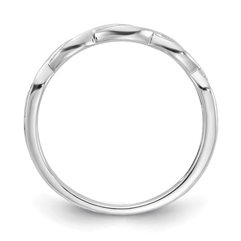 14k White Gold Criss-Cross 1/15 carat Diamond Complete Wedding Band — alternate view