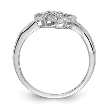 14k White Gold 1/10 carat Diamond Heart Ring — alternate view