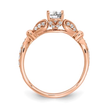 14k Rose Gold Diamond Semi-mount Engagement Ring — alternate view