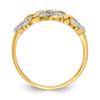 14k Diamond Triple Heart Ring — alternate view