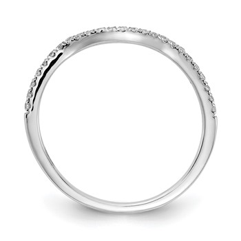 14k White Gold Diamond Wedding Band — alternate view