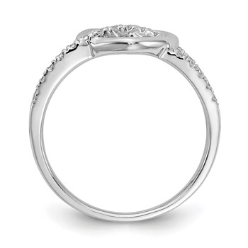 14k White Gold 1/8 carat Diamond Heart Ring — alternate view