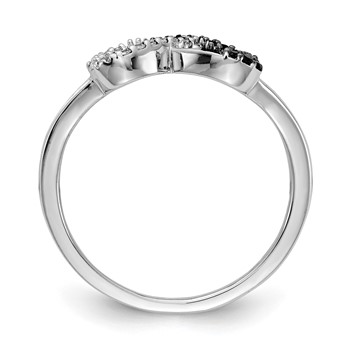 14k White Gold 1/6 carat Black and White Diamond Infinity Heart Ring — alternate view