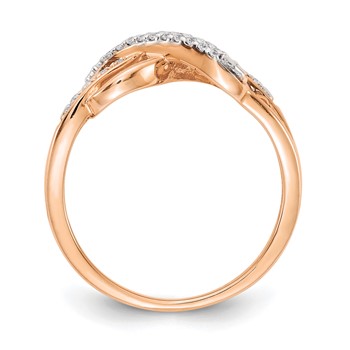14k Rose Gold Diamond Infinity Symbol Ring — alternate view