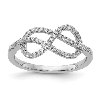 14k White Gold 1/4 carat Diamond Celtic Knot/Infinity Ring
