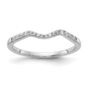14k White Gold 1/8 carat Diamond Contoured Complete Wedding Band