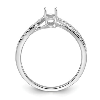 14k White Gold Oval Semi-mount Twisted Diamond Engagement Ring — alternate view