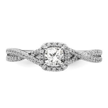 Sterling Silver and CZ Semi-mount Engagement Ring — alternate view