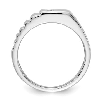 IB Goodman 14k White Gold 1/8 carat Diamond 3-stone Mens Ring — alternate view