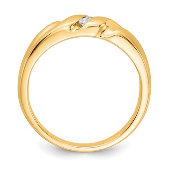 14k Yellow Gold Diamond Mens Ring — alternate view