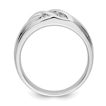 IB Goodman 14k White Gold 1/15 carat Diamond 3-stone Mens Ring — alternate view