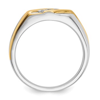 IB Goodman 14k Two-tone 1/6 carat Diamond 3-stone Mens Ring — alternate view