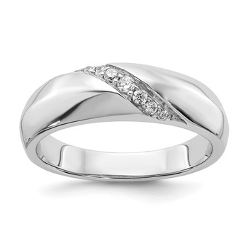 IB Goodman 14k White Gold 1/8 carat 7-stone Diamond Mens Ring