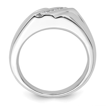 IBGoodman 14k White Gold 1/6 carat Lab Grown Diamond VS/SI+ G+ Six Stone Complete Men's Ring — alternate view