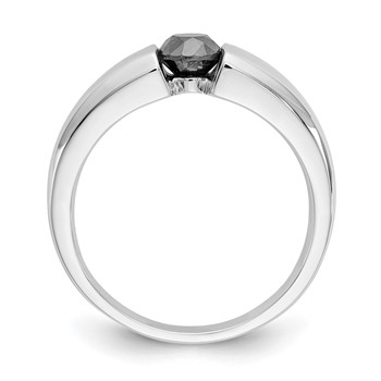 14k White Gold Black Dia Mens Ring-Blank, Mtg only — alternate view