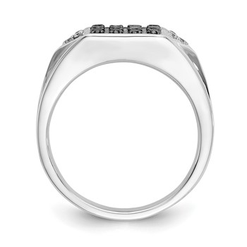 IB Goodman 14k White Gold 1/2 carat Black and White Diamond Square Cluster Mens Ring — alternate view