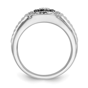 IB Goodman 14k White Gold 1/3 carat Black and White Diamond Mens Ring — alternate view