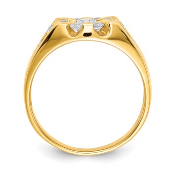 IB Goodman 14k (Holds 1-3.8 / 16-2.3mm Round) Fancy Star-Top Mens Ring Mounting — alternate view