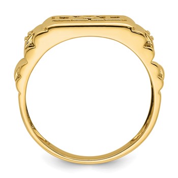 IB Goodman 14k Polished Ridged Sides Holds 2-1.0mm Diamonds Mens DAD Ring Mounting — alternate view