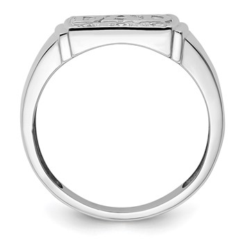 IB Goodman 14k White Gold Polished Holds 6-1.1mm Diamonds Mens DAD Ring Mounting — alternate view