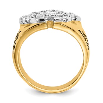 IB Goodman 14k Two-tone Mens Polished Diamond Masonic Shriners Ring — alternate view