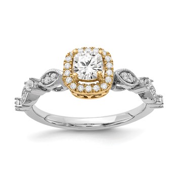 14k Two-tone Diamond Eng Ring
