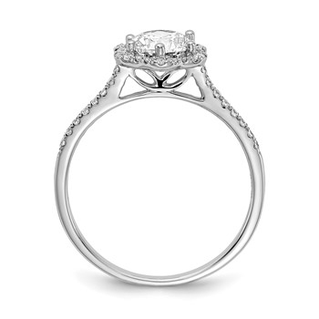14k White Gold Hexagon Halo (Holds 3/4 carat (6.00mm) Round Center) 1/4 carat Diamond Semi-mount Engagement Ring — alternate view