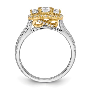 14K WG shank, YG part Semi Mount Rd 12-.8 40-200's 24- 1.1mm Mel:F45 — alternate view