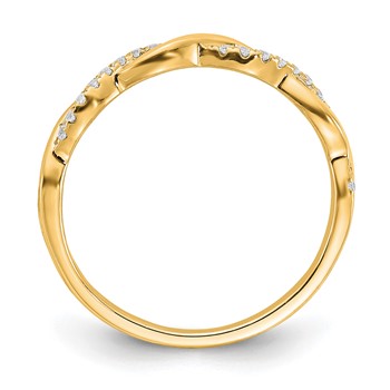 14k Diamond Criss-Cross Wedding Band — alternate view